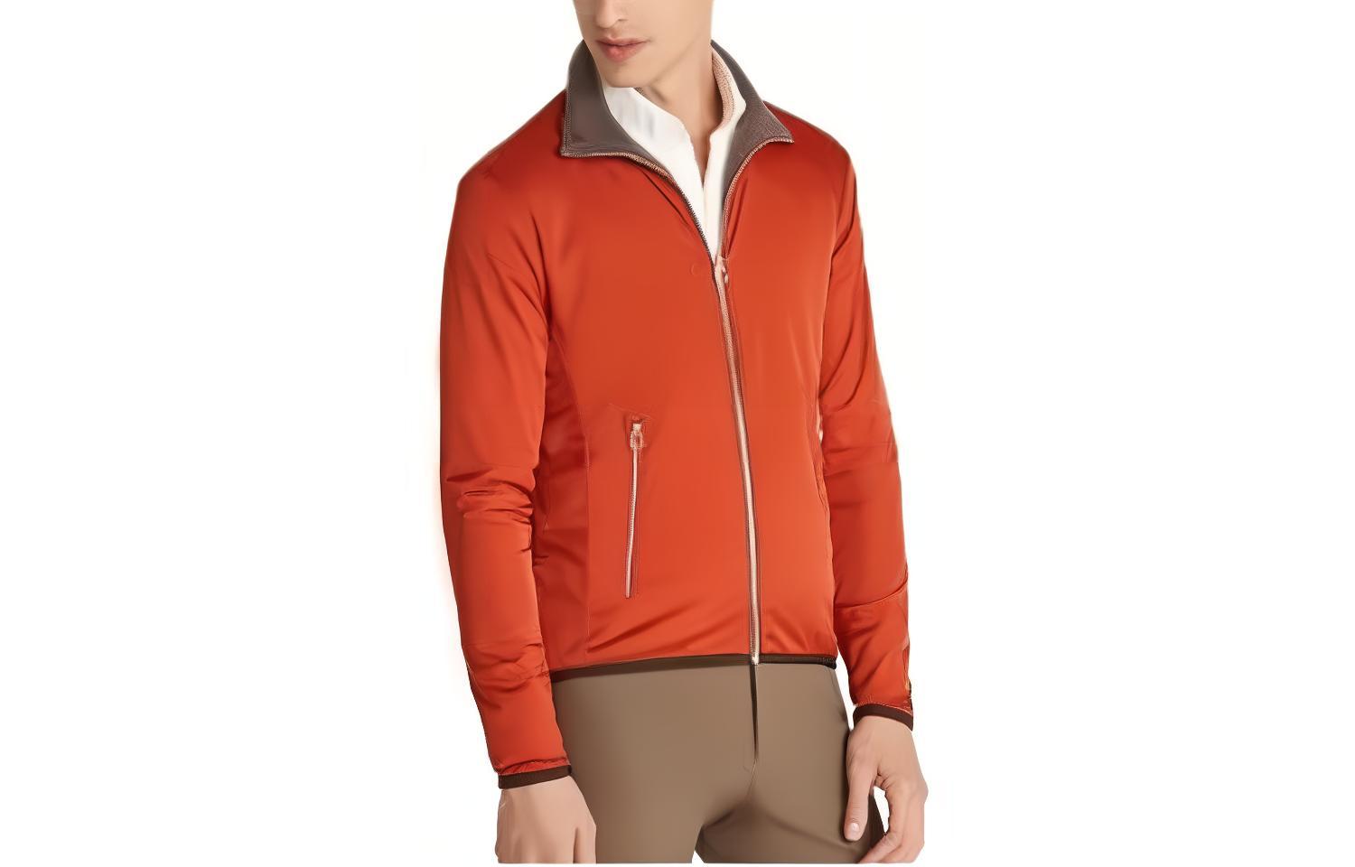 Hermes Solid Color Zip Jacket Orange H800166E04M