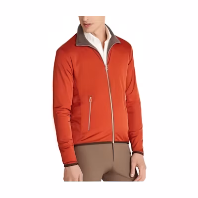 Hermes Solid Color Zip Jacket Orange H800166E04M
