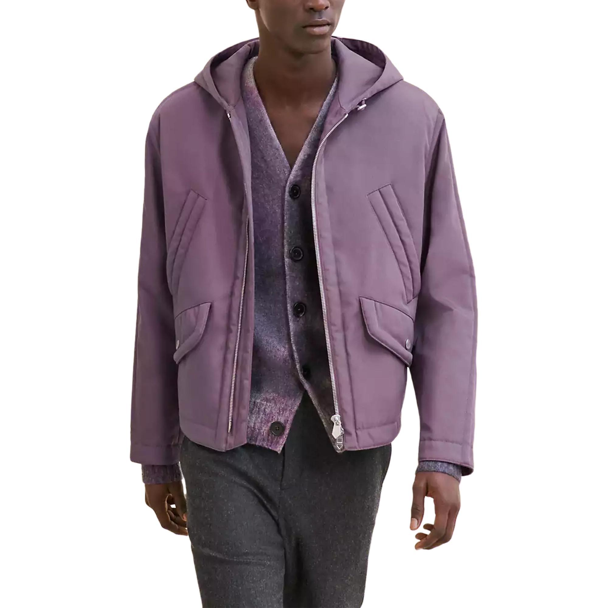 Hermes Solid Purple Zip Hoodie Jacket H462740HH5V