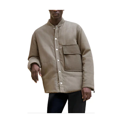 Hermes Solid Single-Breasted Long Sleeve Jacket in Peat Brown H462780HI2I48