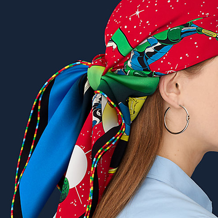 HERMES Space Derby Scarf Red Silk. H003573S-06 圖 3