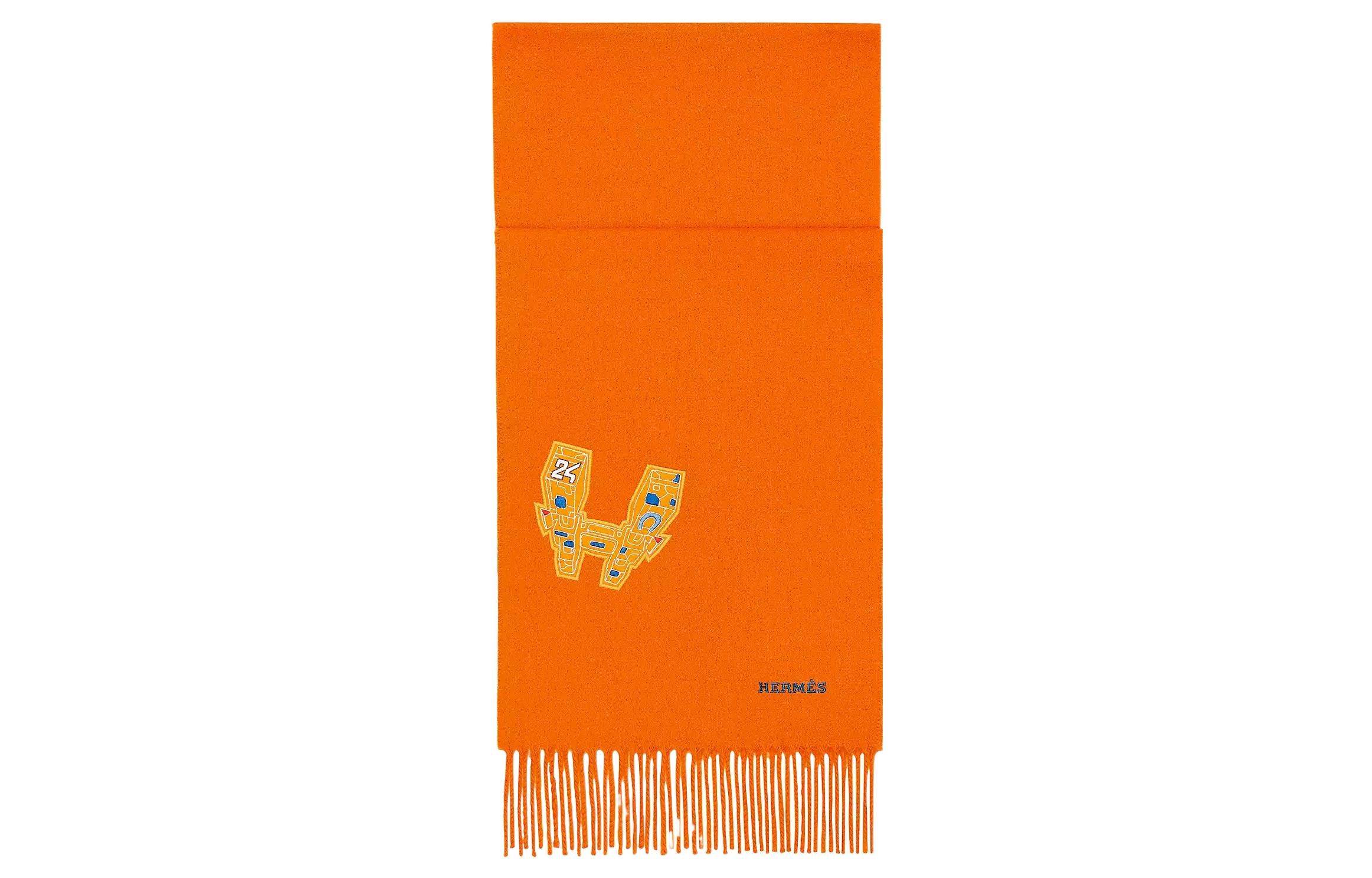 HERMES Space University Orange Scarf Muffler H393751T-02