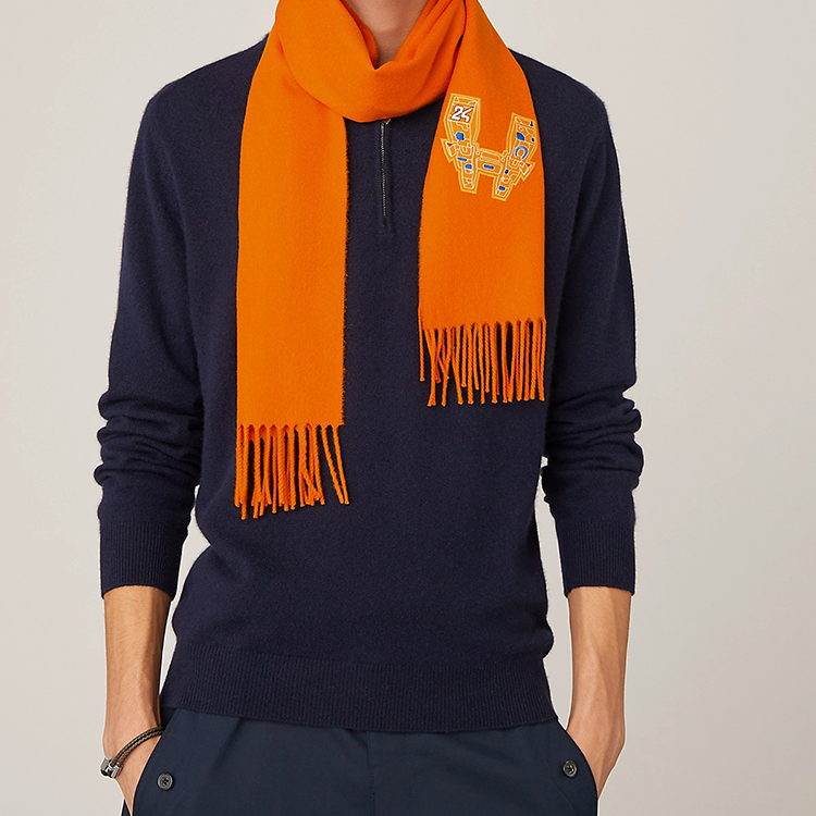 HERMES Space University Orange Scarf Muffler H393751T-02 圖 3