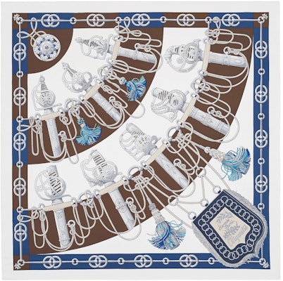 HERMES Selendang Musim Semi/Panas Unisex Pasangan Coklat/Biru Reka Bentuk Dagger. H001574S-31 Buy HERMES Selendang Musim Semi/Panas Unisex Pasangan Coklat/Biru Reka Bentuk Dagger. H001574S-31