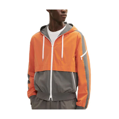 Hermes SS21 Colorblock Waterproof Zip Hoodie Jacket Orange Sportswear H152840HI30
