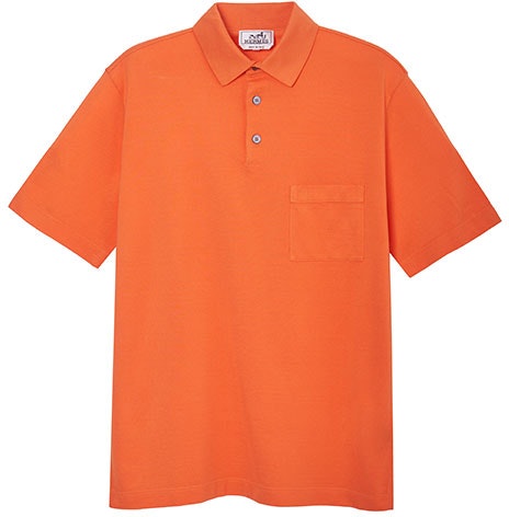 hermes-ss-21-orange-solid-button-up-short-sleeve-polo-shirt-h072325-ha-30