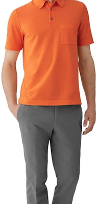 爱马仕 SS21 橙色短袖纽扣翻领衬衫 Polo 衫 H072325HA30 Purchase 爱马仕 SS21 橙色短袖纽扣翻领衬衫 Polo 衫 H072325HA30