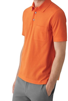 爱马仕 SS21 橙色短袖纽扣翻领衬衫 Polo 衫 H072325HA30 Sizing 爱马仕 SS21 橙色短袖纽扣翻领衬衫 Polo 衫 H072325HA30