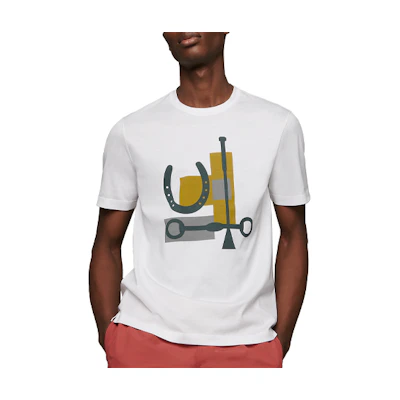 HERMES SS21 White Graphic Print Short Sleeve T-Shirt H047911HA90