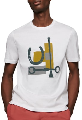 HERMES SS21 白色圖案印花短袖T恤 H047911HA90 Order HERMES SS21 白色圖案印花短袖T恤 H047911HA90