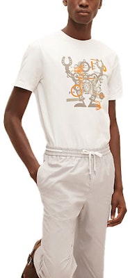 HERMES SS21 白色機器人卡通印花短袖休閒T恤 H157860HA30 Order HERMES SS21 白色機器人卡通印花短袖休閒T恤 H157860HA30