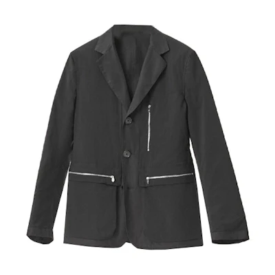 HERMES SS22 Black Single-Breasted Loose Fit Long Sleeve Blazer Jacket H254224H8NN