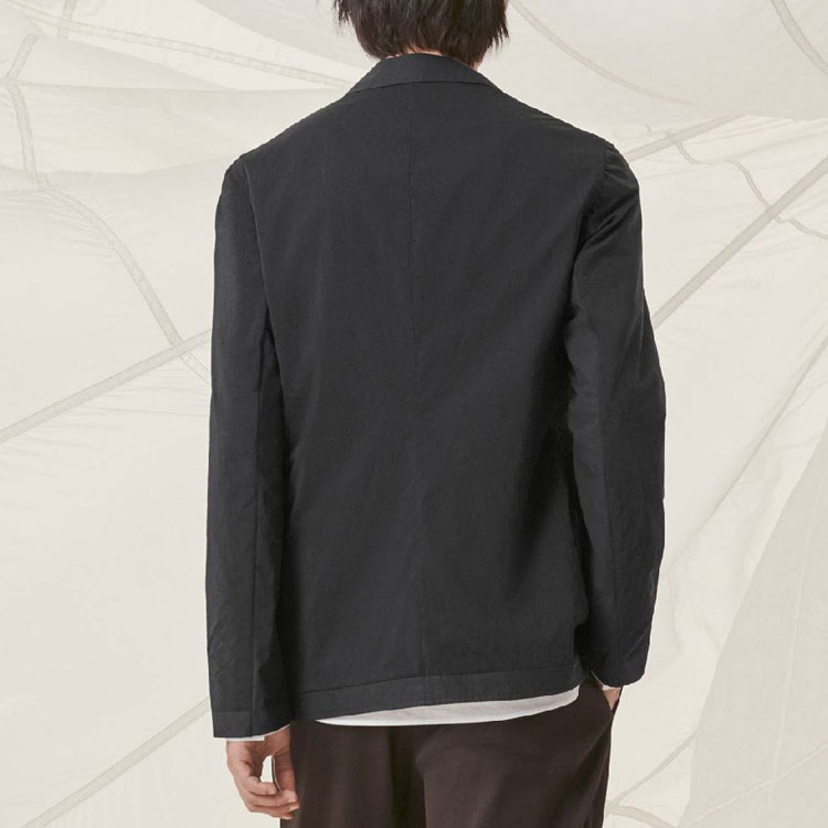 Shop HERMES SS22  Black Single-Breasted Loose Fit Long Sleeve Blazer Jacket H254224H8NN