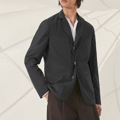 HERMES SS22 Black Single-Breasted Loose Fit Long Sleeve Blazer Jacket H254224H8NN Purchase HERMES SS22 Black Single-Breasted Loose Fit Long Sleeve Blazer Jacket H254224H8NN