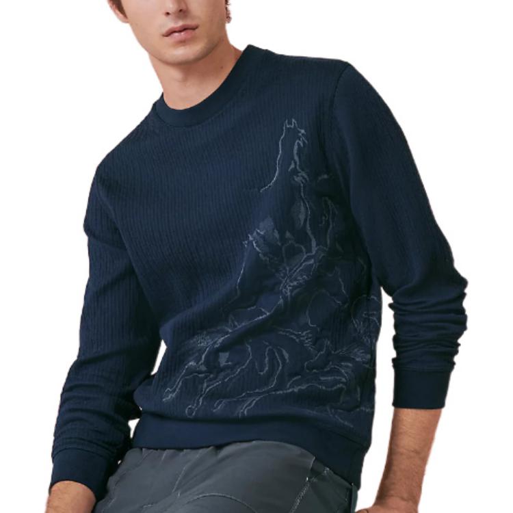 Lookbook HERMES SS22 Baju Sejuk Crewneck Biru Sulaman Haiwan H257750HA6C