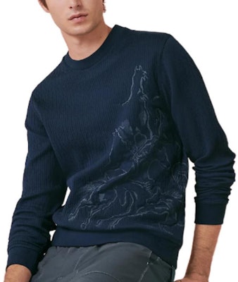HERMES SS22 Baju Sejuk Crewneck Biru Sulaman Haiwan H257750HA6C Lookbook HERMES SS22 Baju Sejuk Crewneck Biru Sulaman Haiwan H257750HA6C