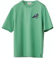 HERMES SS22 Geometric Patch Casual Crewneck T-Shirt Light Green H257820HAO8 HERMES SS22 Geometric Patch Casual Crewneck T-Shirt Light Green H257820HAO8