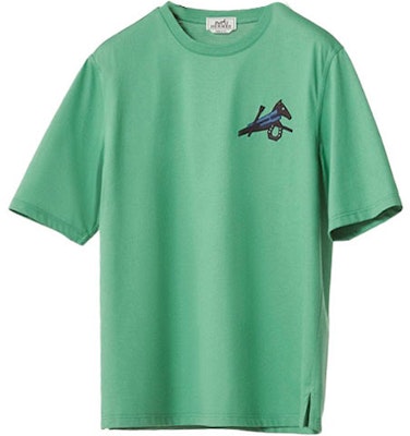 HERMES SS22 幾何拼接休閒圓領T恤 淺綠色 H257820HAO8 Order HERMES SS22 幾何拼接休閒圓領T恤 淺綠色 H257820HAO8