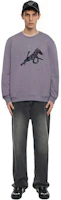 Shop HERMES SS22 Grey Crewneck Sweatshirt with Leather Horse Motif H257720HA76