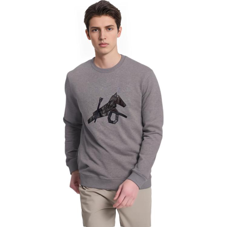 Purchase HERMES SS22 Baju Kelabu Crewneck dengan Motif Kuda Kulit. H257720HA76