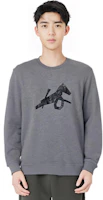 Details for HERMES SS22 Grey Crewneck Sweatshirt with Leather Horse Motif H257720HA76