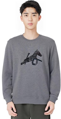 HERMES SS22 Baju Kelabu Crewneck dengan Motif Kuda Kulit. H257720HA76 Details for HERMES SS22 Baju Kelabu Crewneck dengan Motif Kuda Kulit. H257720HA76