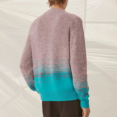 エルメス SS22 ニットセーター グレー ピンク ツートーン ボタンデザイン. H257050HA0K Shop エルメス SS22 ニットセーター グレー ピンク ツートーン ボタンデザイン. H257050HA0K