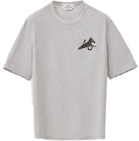 HERMES SS22 Mini Printed Crew Neck Short Sleeve T-Shirt Grey H257820HA76 HERMES SS22 Mini Printed Crew Neck Short Sleeve T-Shirt Grey H257820HA76