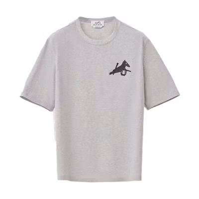 HERMES SS22 Mini Printed Crew Neck Short Sleeve T-Shirt Grey H257820HA76