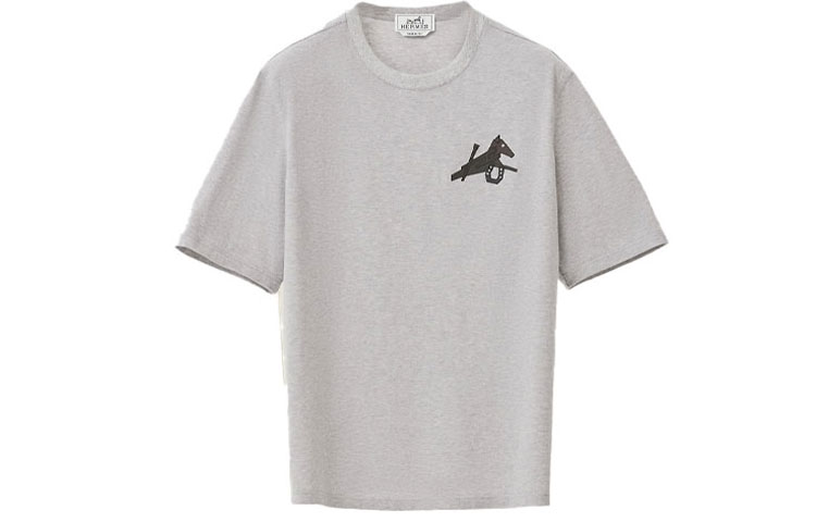 Order HERMES SS22  Mini Printed Crew Neck Short Sleeve T-Shirt Grey H257820HA76