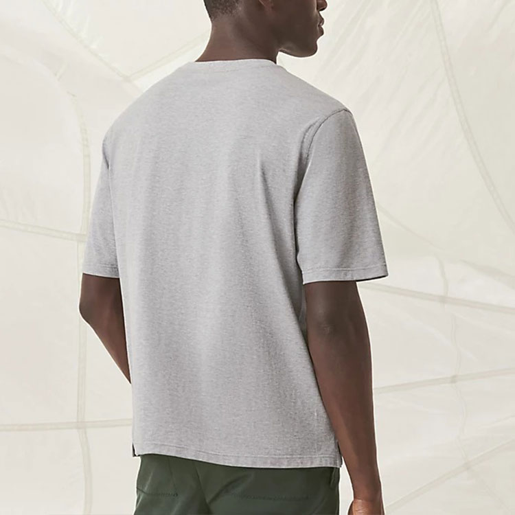 Purchase HERMES SS22  Mini Printed Crew Neck Short Sleeve T-Shirt Grey H257820HA76