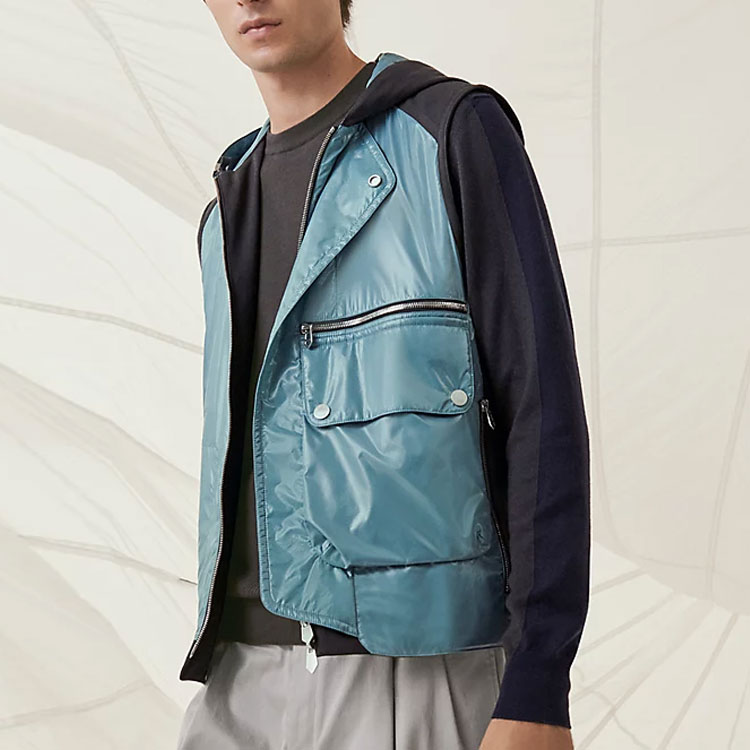 HERMES SS22  Reversible Zip-Up Hooded Vest Blue H252300HDUD 圖 3