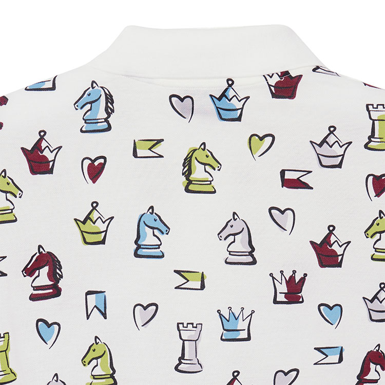 Purchase 爱马仕 SS22 白色动物印花翻领短袖POLO衫 H257870HA90