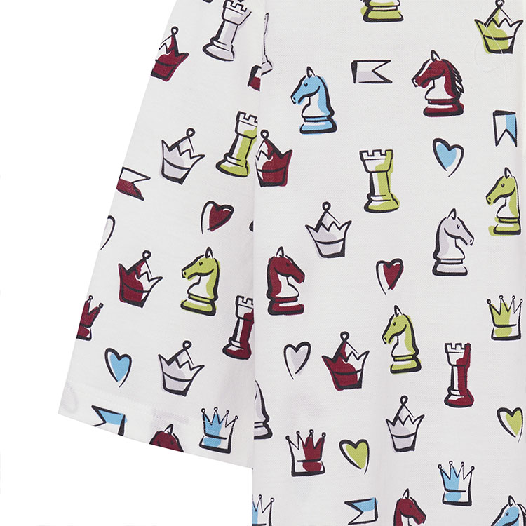 Sizing 爱马仕 SS22 白色动物印花翻领短袖POLO衫 H257870HA90