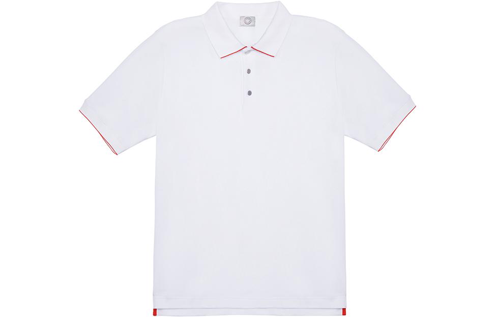 HERMES SS22  White Asymmetric Hem Short Sleeve Polo Shirt. H800271-E06M