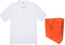 Shop HERMES SS22 White Asymmetric Hem Short Sleeve Polo Shirt. H800271-E06M