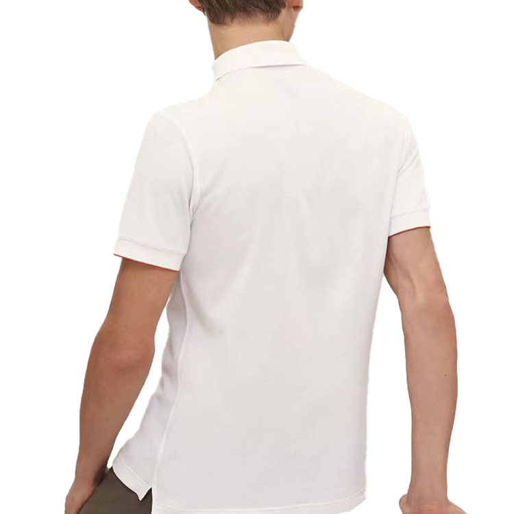 Details for HERMES SS22  White Asymmetric Hem Short Sleeve Polo Shirt. H800271-E06M