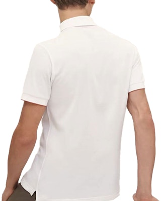HERMES SS22 White Asymmetric Hem Short Sleeve Polo Shirt. H800271-E06M Details for HERMES SS22 White Asymmetric Hem Short Sleeve Polo Shirt. H800271-E06M