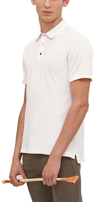 HERMES SS22 White Asymmetric Hem Short Sleeve Polo Shirt. H800271-E06M Sizing HERMES SS22 White Asymmetric Hem Short Sleeve Polo Shirt. H800271-E06M