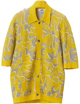 HERMES SS22 Kemeja Kuning Bermotif Lengan Pendek. H257350HA27 Buy HERMES SS22 Kemeja Kuning Bermotif Lengan Pendek. H257350HA27