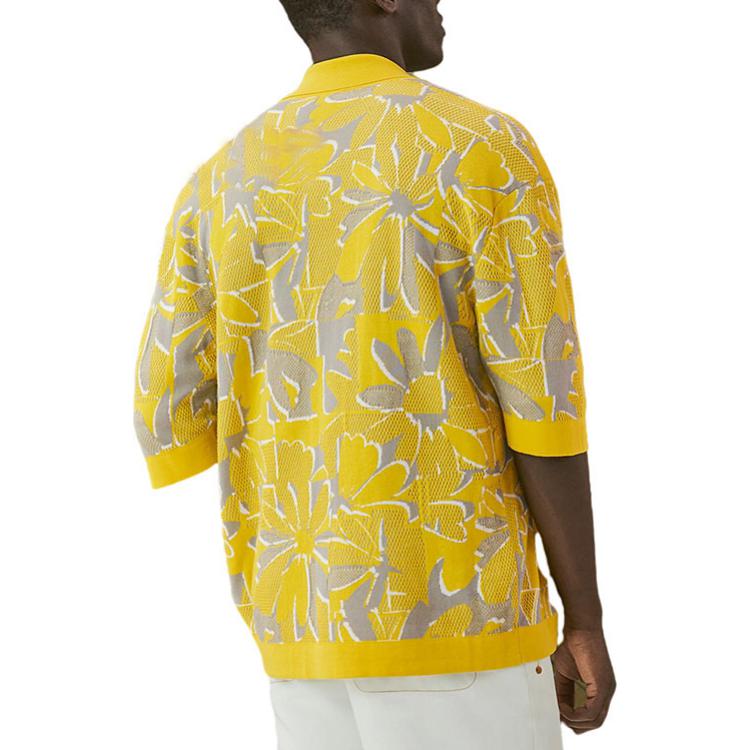 Shop HERMES SS22 Kemeja Kuning Bermotif Lengan Pendek. H257350HA27