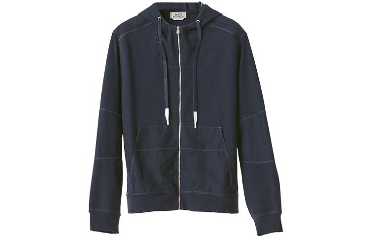 Hermes SS22 Color-Block Hooded Jacket Navy Blue Outerwear H257790HA6C