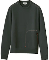 Hermes SS22 Green Pullover Crewneck Sweatshirt with Pocket Design for Men H257700HA06 Hermes SS22 Green Pullover Crewneck Sweatshirt with Pocket Design for Men H257700HA06