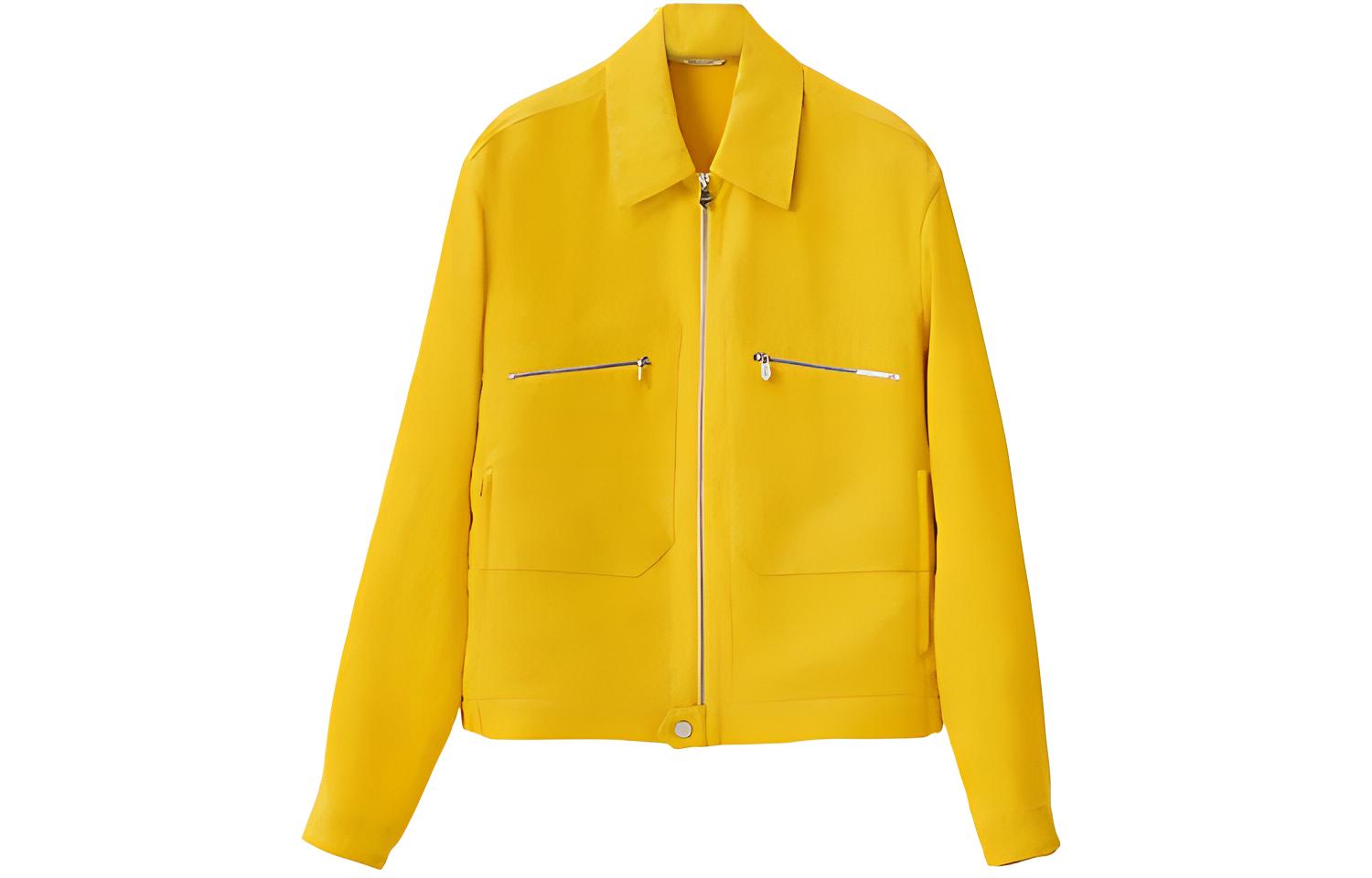 Hermes SS22 Solid Color Zipper Jacket Yellow H252020HA27