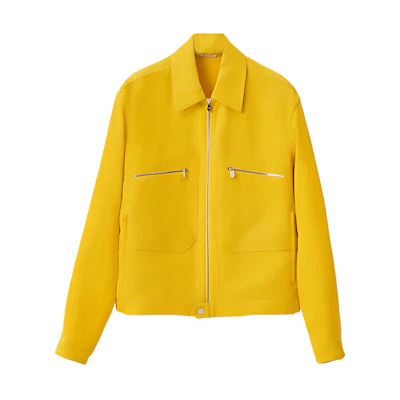 Hermes SS22 Solid Color Zipper Jacket Yellow H252020HA27