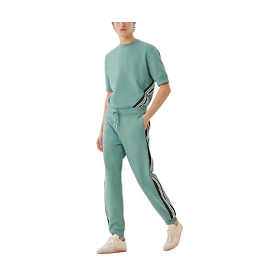 HERMES SS22 Solid Vertical Stripe Track Pants Ceramic Blue H257680HA64
