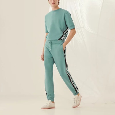 爱马仕 SS22 纯色竖条纹运动裤 陶瓷蓝 H257680HA64 Shop 爱马仕 SS22 纯色竖条纹运动裤 陶瓷蓝 H257680HA64