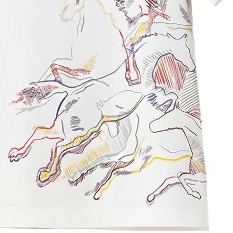 Cheap HERMES SS22 White  T-Shirt with Horse Print Short Sleeve Crew Neck. H257830HA90