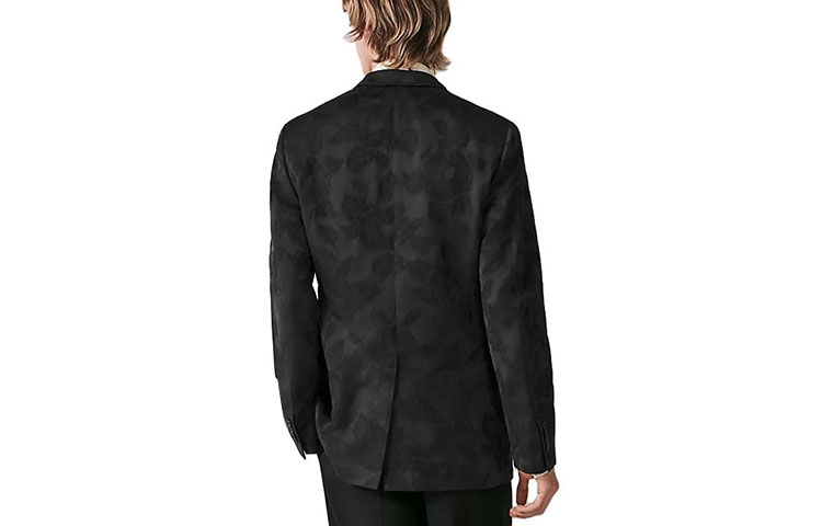 Lookbook HERMES SS23  Black Patterned Printed Single-Breasted Casual Blazer. H364184HG02