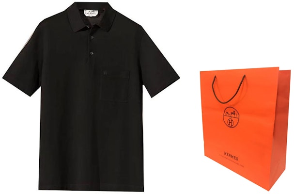 에르메스 SS23 블랙 솔리드 컬러 캐주얼 반팔 폴로 셔츠 H072325HA023 Lookbook 에르메스 SS23 블랙 솔리드 컬러 캐주얼 반팔 폴로 셔츠 H072325HA023